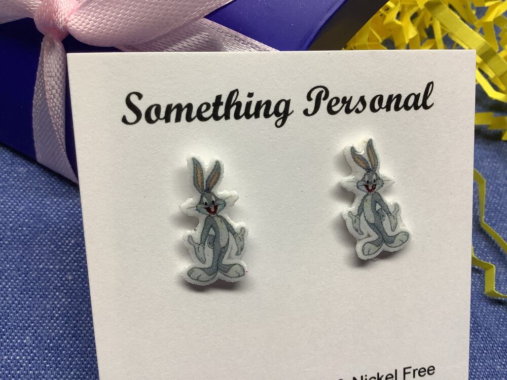 Bugs Bunny - Looney Tunes Inspired Post Earrings - Gift Boxed - Chibi Cute